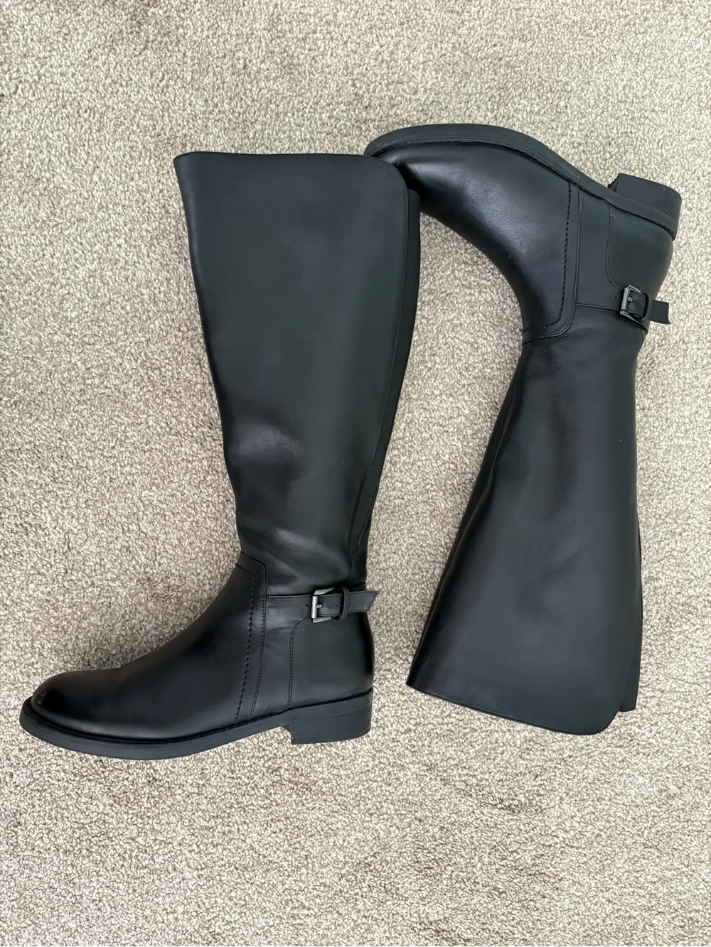 Blondo Black Waterproof Knee High Leather Zip Riding Boots Size 7 1/2 M Outdoor